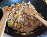 A picture of step 6 of Leftover Ham Fried Rice.