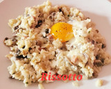 Foto del paso 9 de la receta: Risotto de champiñones con jamón y huevo