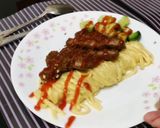 A picture of step 3 of Tonkatsu With Carbonara.