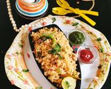 A picture of step 3 of Chinese fried rice schezwan fried rice.