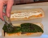 Foto del paso 7 de la receta Bocadillo de pescado, pimientos y berenjena frita
