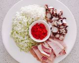 Hình bước làm 1 của món Okonomiyaki(Bánh Xèo Nhật Bản)