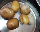 A picture of step 1 of Potato masala Chaap chaat.