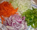 A picture of step 1 of Veg Chowmein.