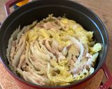 A picture of step 5 of Japanese mille feuille hot pot with pork belly and napa cabbage.