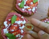 A picture of step 17 of Beetroot Hummus Breakfast Toast.