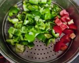 A picture of step 1 of Kadai Paneer.