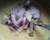 A picture of step 2 of Moong and cherra pitha.