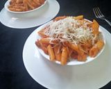 A picture of step 11 of Italian penne with Indo-Chinese  twist.