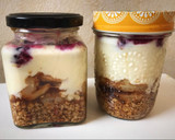 Foto del paso 7 de la receta: Desayuno en frasco de avena, pera asada y arándanos light
