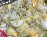 รูปขั้นตอนการทำที่ 4 ของ ข้าวต้ม เห็ดเข็มทองเต้าหู้กับไข่