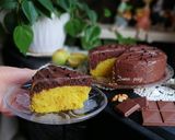 عکس مرحله 8 از دستور کیک دورنگ با گاناش شکلاتی