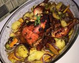 A picture of step 3 of Grilled chicken with potatoes and carrots.
