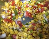 A picture of step 2 of Sweet corn cheese bhel.