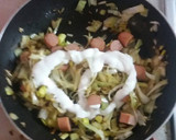 Foto del paso 3 de la receta: Puerros con salchichas a la carbonara
