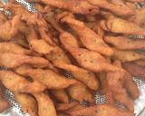 A picture of step 3 of Moong dal Twisties.