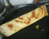 A picture of step 15 of Sambhar dosa with coconut chtni and sauce.
