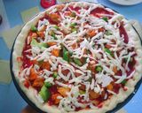Gambar langkah 10 resipi Chicken chese pizza.