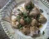A picture of step 8 of Besan k dahi baray.