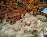 Foto del paso 7 de la receta: "Arroz de coliflor con tres delicias a mi manera"🍚🍛🍚🤔😁😉