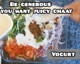 A picture of step 7 of Chana chat in crisp bowl.