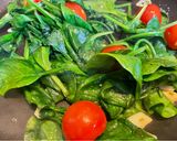 A picture of step 6 of Tandoori Cod with Wilted Spinach.