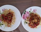 A picture of step 6 of Spaghetti with tomato Sauce with Fresh Vegetables.
