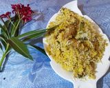 A picture of step 4 of Kafta kbab biryani.