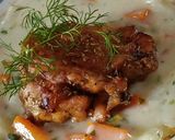 Gyors zöldség főzelék, kakukkfüves sült csirkével recept fázis 5 fotója