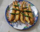 A picture of step 3 of Big green chillies pakoda. (mirchi bhajji).