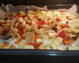 Foto del paso 1 de la receta: Salmón a la plancha con verduras asadas y espaguetis con trufa
