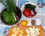 Pas rețetă Salată de crudități cu spanac proaspăt, ou și caș de oaie 1 fotografie