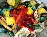 Foto langkah ke 5 dari resep Seafood Saus Padang Komplit (Seafood Asam Pedas Manis aka Seafood Tumpah).