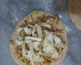 A picture of step 2 of Cheesy chicken paratha 😋😋😋.