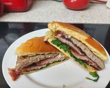 A picture of step 4 of My Sausage Smoked Bacon & Cheese Barm. 💛.