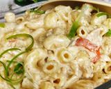 A picture of step 7 of 3 color white sauce Macroni.
