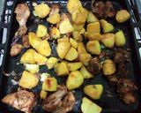 A picture of step 4 of Oven baked potatoes and chicken.