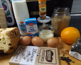 Foto del paso 1 de la receta: Pudin de panettone con naranja y mermelada de cerezas