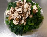 A picture of step 2 of Winter Spinach and Mushroom Salad.