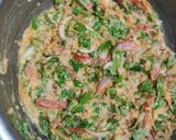 A picture of step 4 of Kodo vegetables millet pancake.