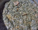 A picture of step 4 of Shalgam Palak Gosht.