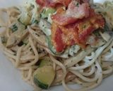 Cukkinis, gombás tészta bacon-nel recept fázis 8 fotója