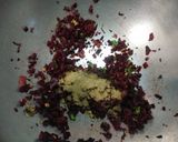 A picture of step 1 of Paneer beetroot chops.