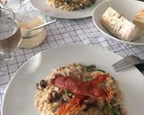 Foto langkah ke 8 dari resep Risotto ai funghi con asparagi (risotto dengan jamur dan asparagus) resep ibu mertua.