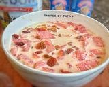A picture of step 1 of Creamy Water Melon Salad.