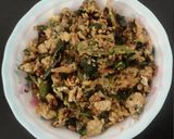 A picture of step 6 of Brahmi  leaves and egg subji.