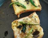 A picture of step 5 of Bread dhokla.