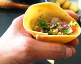 A picture of step 5 of Maxican cheese samosa.