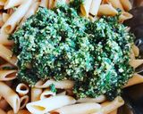 A picture of step 3 of Cold Pasta with Eggplant and Almond Pesto.