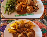 Foto del paso 14 de la receta: Albóndigas al horno con garbanzos, judías y champiñones